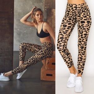 Kimberly C Leopard High Waisted Leggings sz L NWT